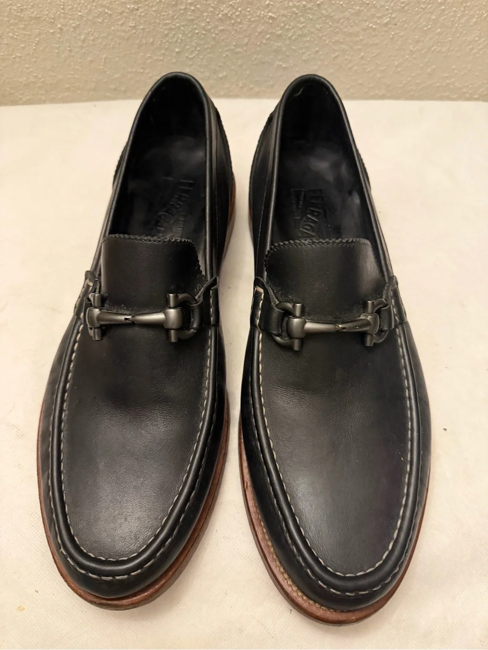 Salvatore Ferraro men black  Oxfords shoes, pre-owned, SZ 11
